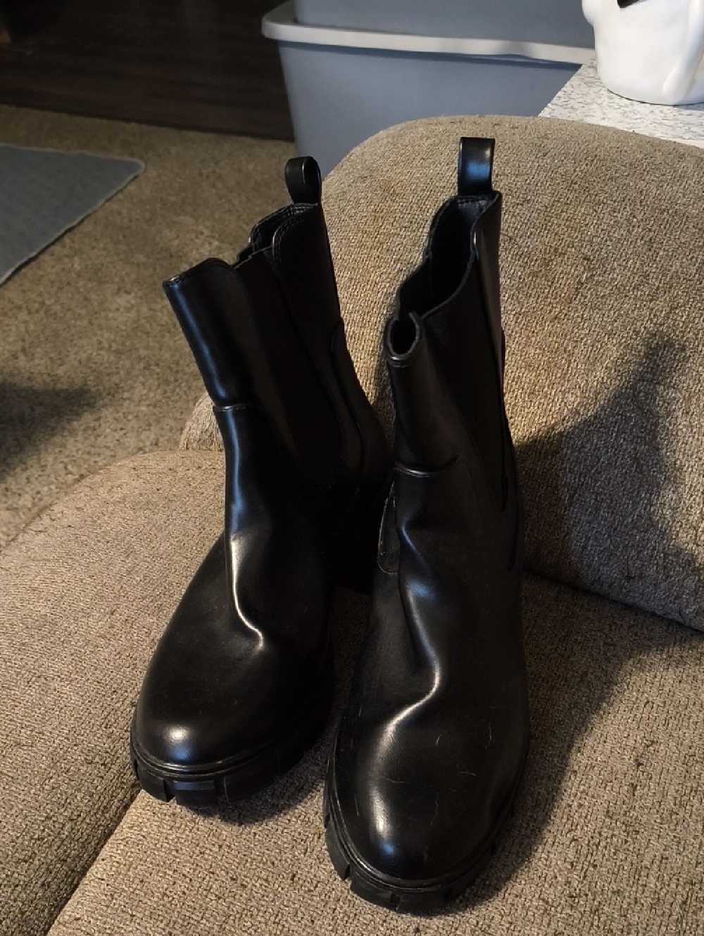 Black Leather Chelsea Ankle Boots